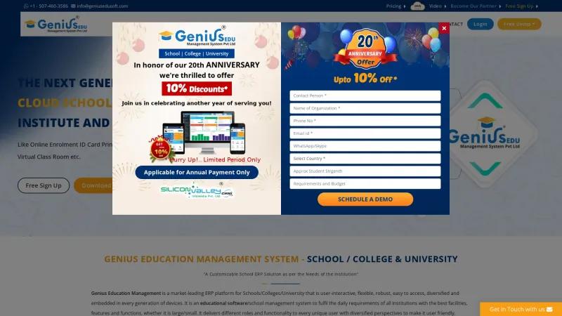 Homepage of Genius Education Management