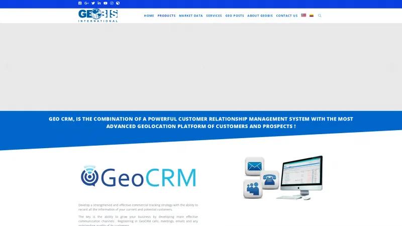 Homepage of GeoCRM