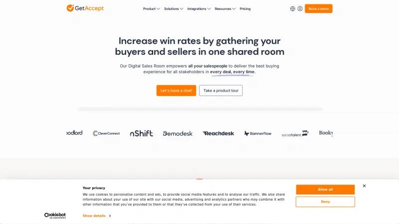 Homepage of GetAccept