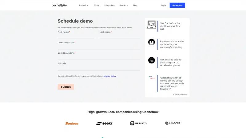 Homepage of Cacheflow