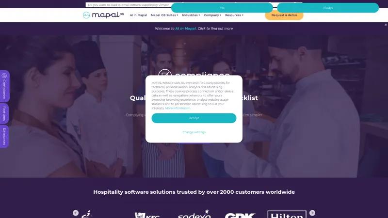 Homepage of Compliance by MAPAL