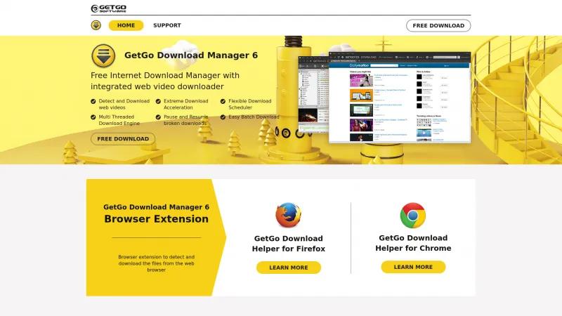 Homepage of GetGo Download Manager