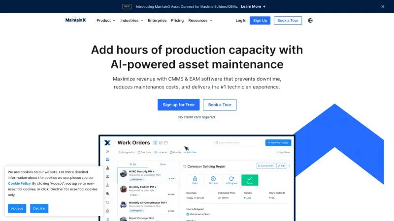 Homepage of MaintainX