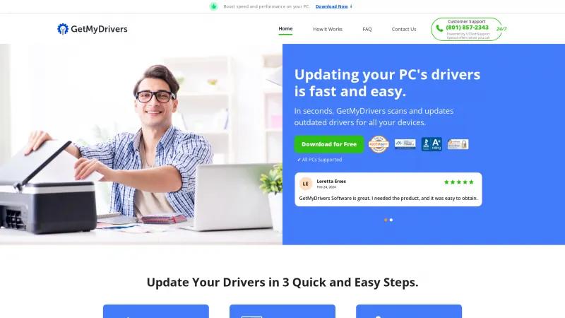 Homepage of GetMyDrivers