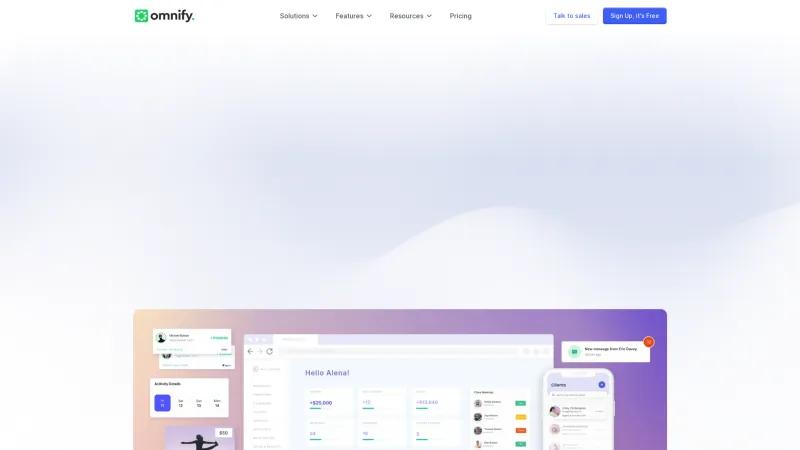 Homepage of Omnify