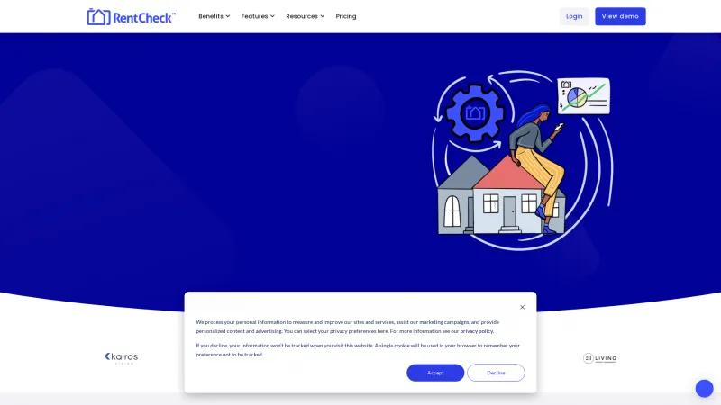 Homepage of RentCheck