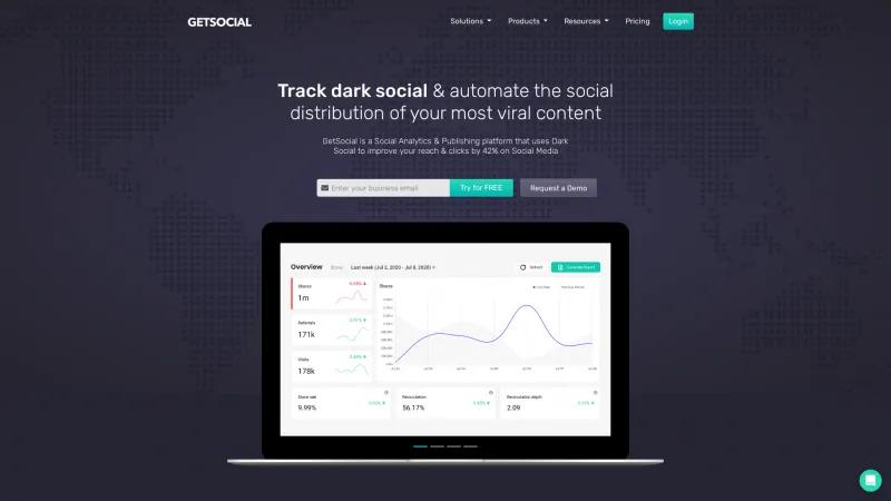 Homepage of GetSocial