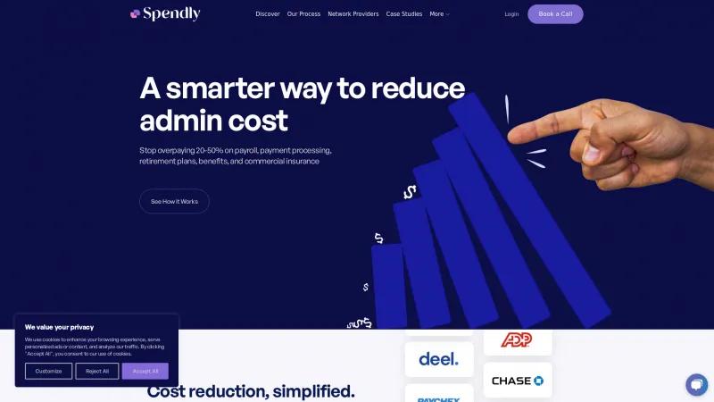 Homepage of Spendly