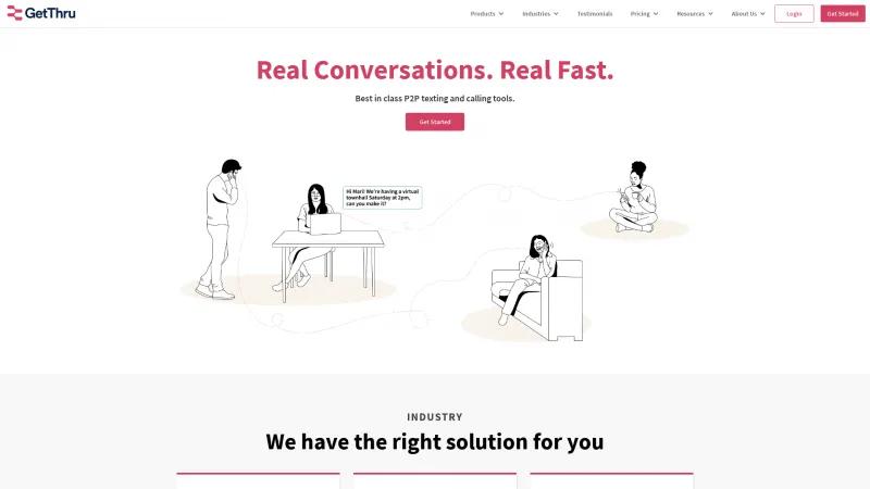 Homepage of GetThru