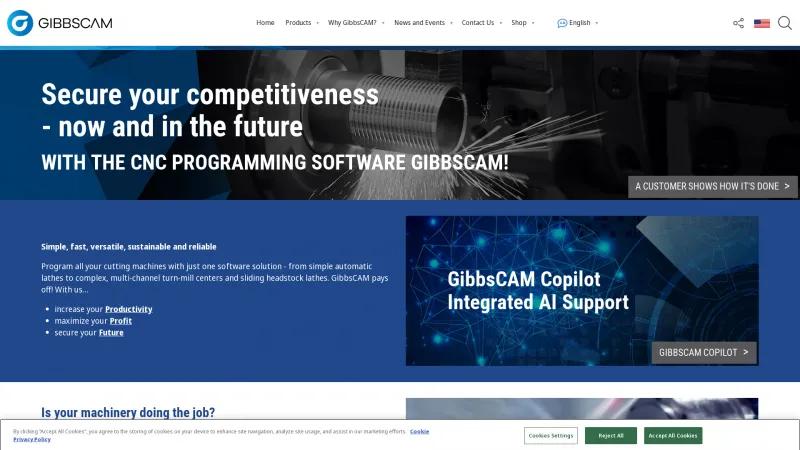 Homepage of GibbsCAM