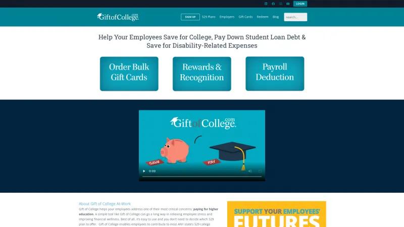 Homepage of Gift of College