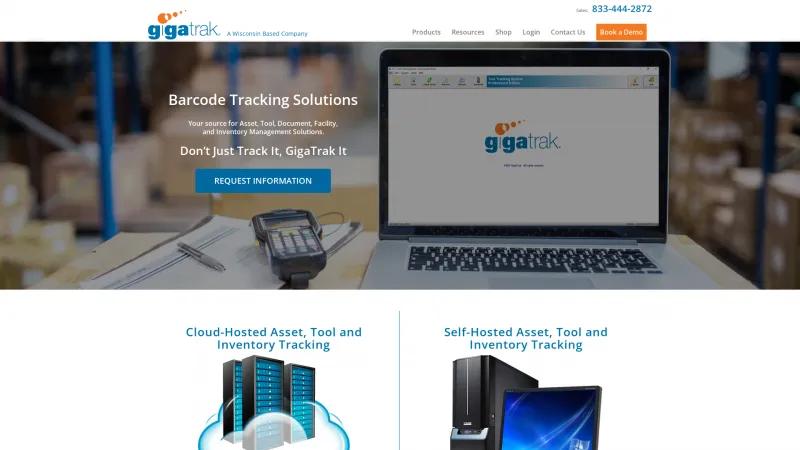 Homepage of GigaTrak Asset Tracking