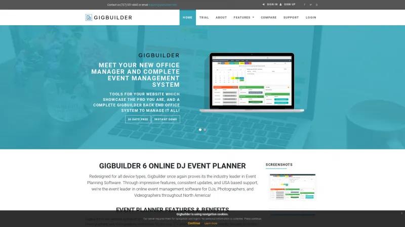 Homepage of Gigbuilder