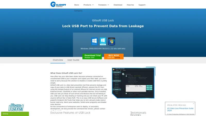 Homepage of Gilisoft USB Lock