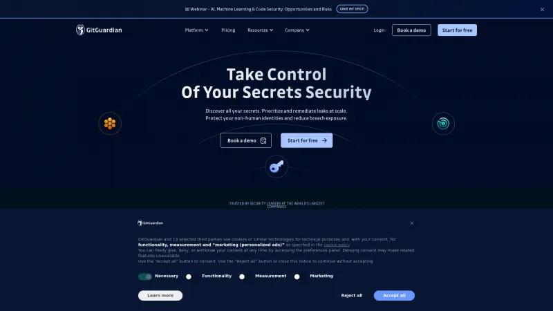 Homepage of GitGuardian