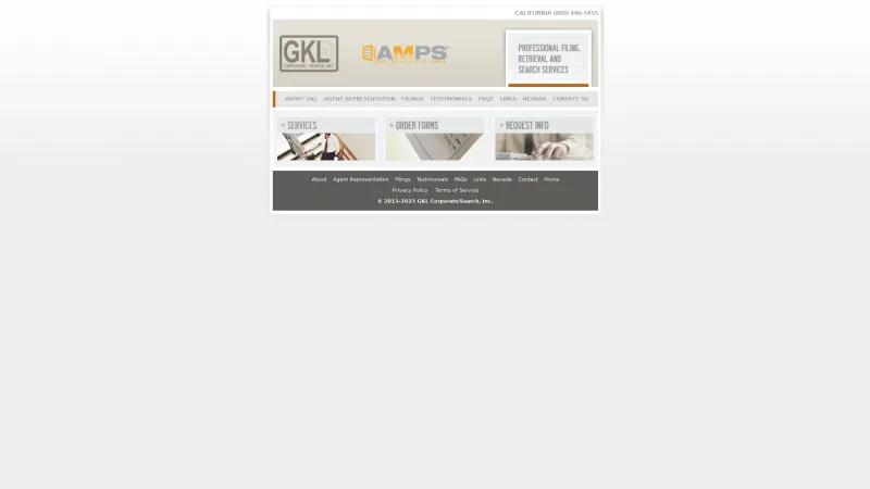 Homepage of GKL Corporate/Search