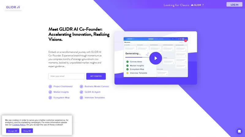 Homepage of GLIDR