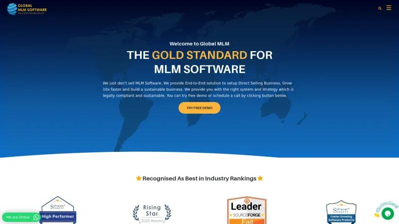 Homepage of Global MLM Software