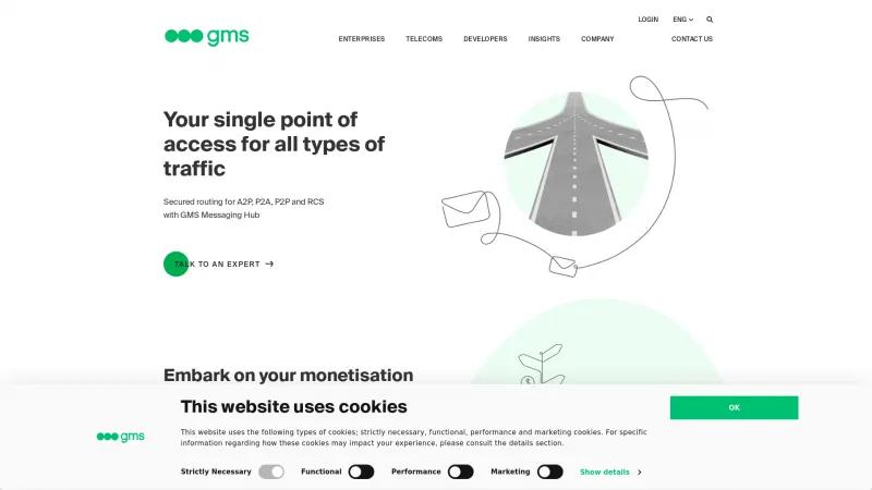 Homepage of GMS Messaging Hub