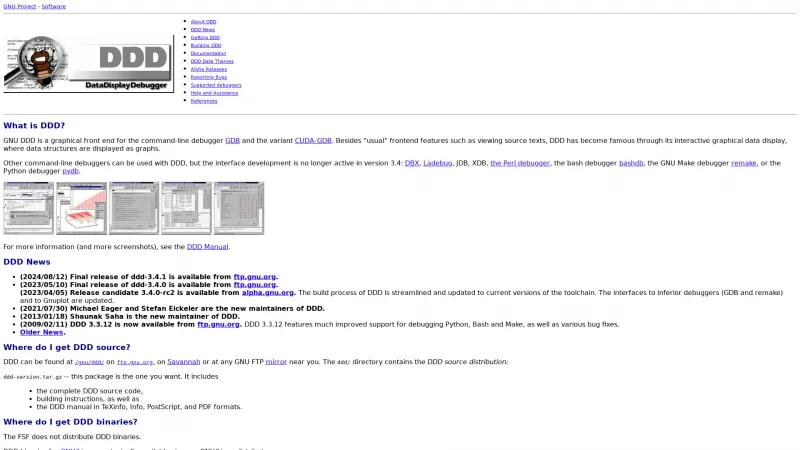 Homepage of GNU DDD