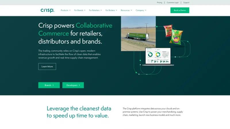 Homepage of Crisp Data Platform