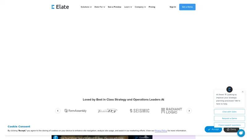 Homepage of Elate