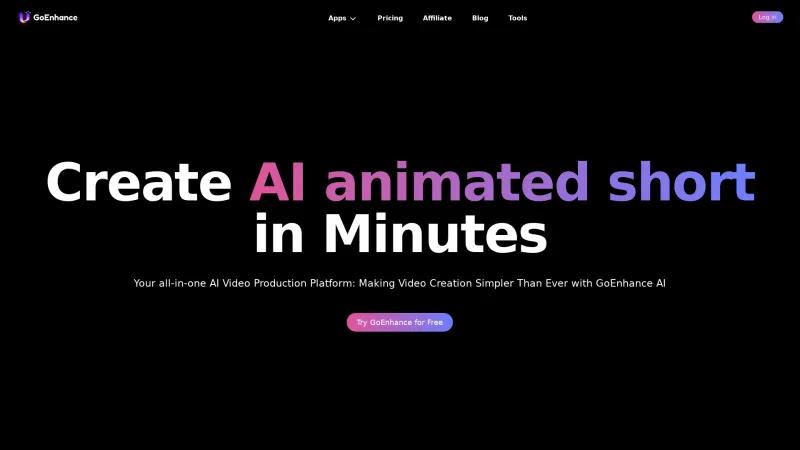 Homepage of GoEnhance AI