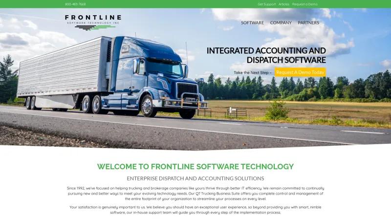 Homepage of Q7 Trucking Business Software