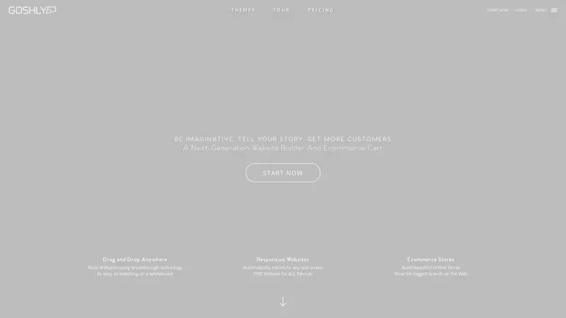 Homepage of Goshly Website Builder