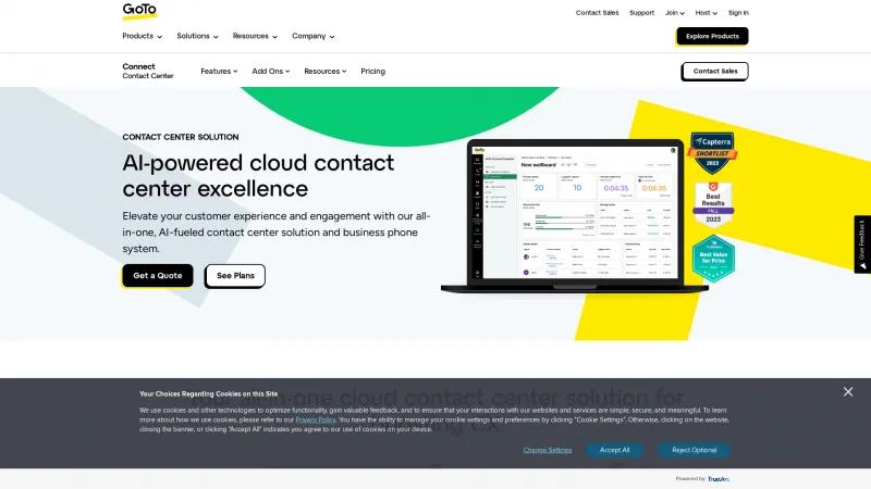 Homepage of GoTo Contact Center