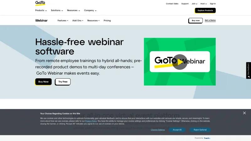 Homepage of GoTo Webinar