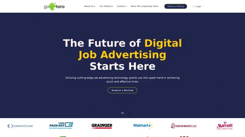 Homepage of GoToro Recruit360