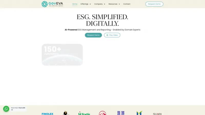 Homepage of GovEVA