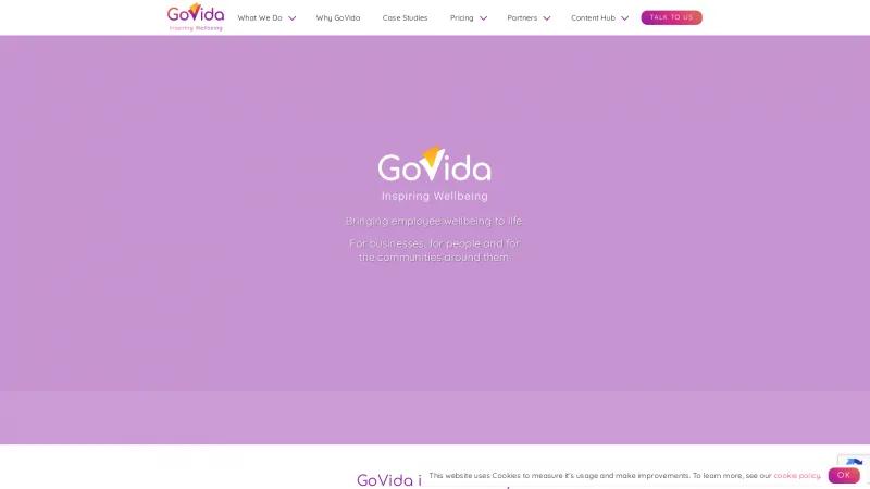 Homepage of GoVida