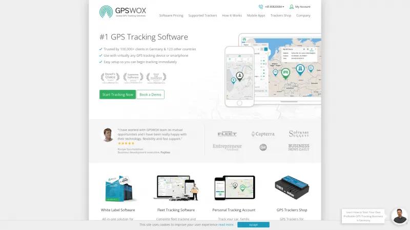 Homepage of GPSWOX