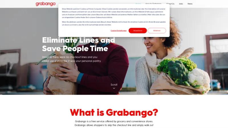 Homepage of Grabango