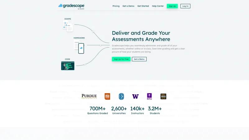 Homepage of Gradescope