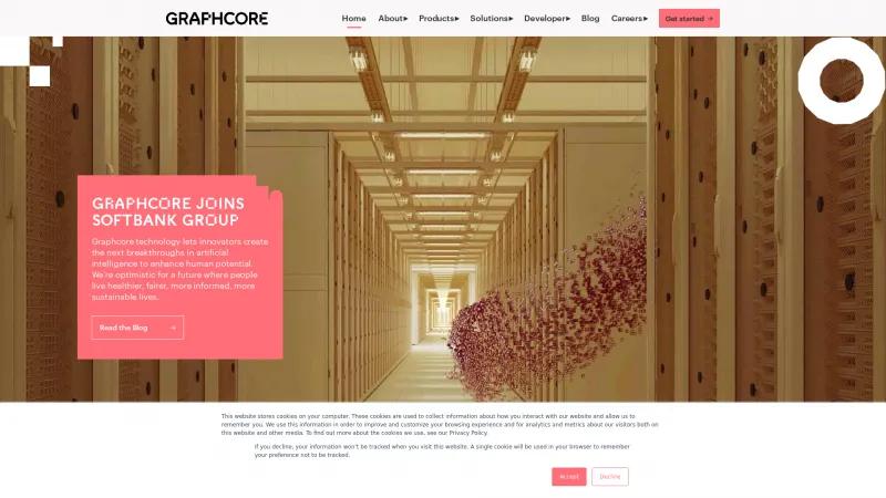 Homepage of Graphcore