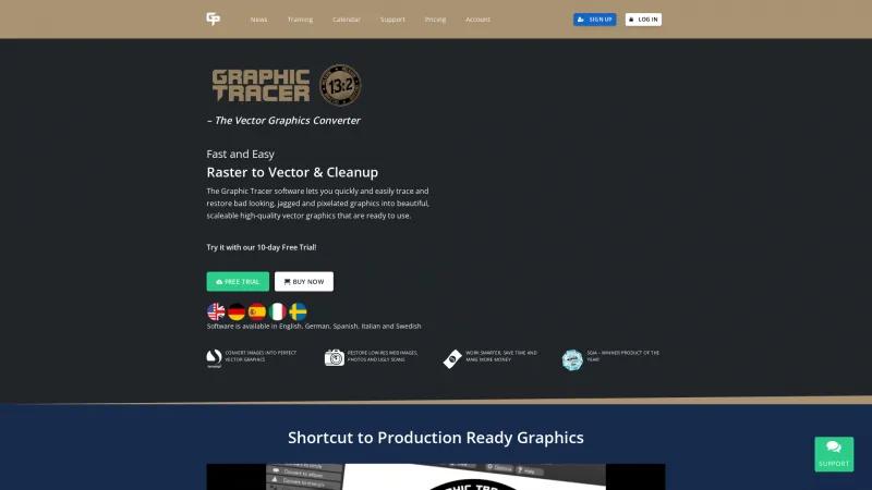 Homepage of Graphic Tracer Professional