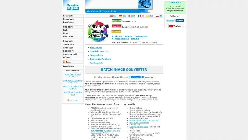 Homepage of Able Batch Image Converter