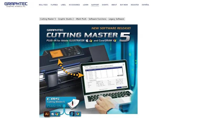 Homepage of Graphtec Cutting Master