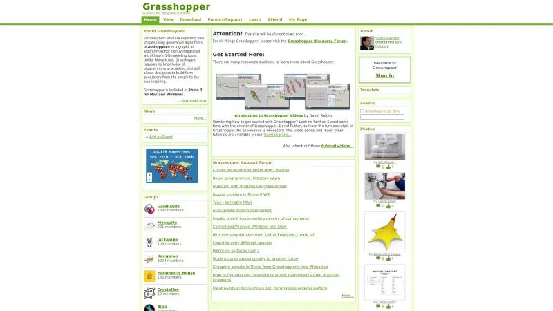 Homepage of Grasshopper