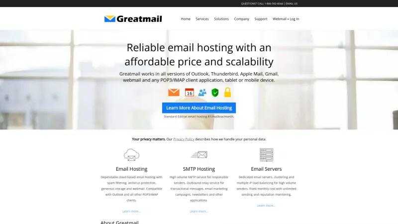 Homepage of Greatmail