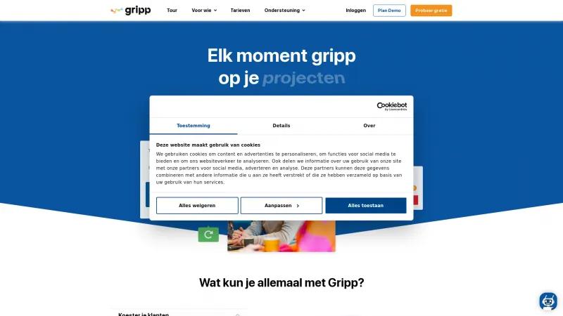 Homepage of Gripp