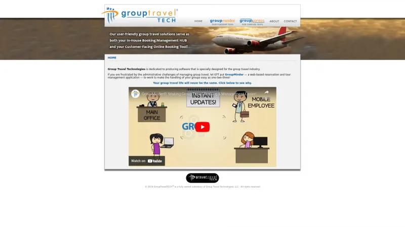 Homepage of Groupminder