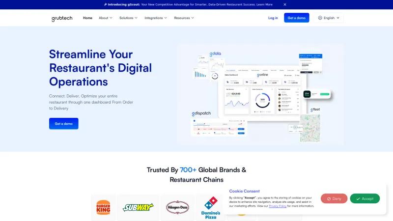 Homepage of Grubtech