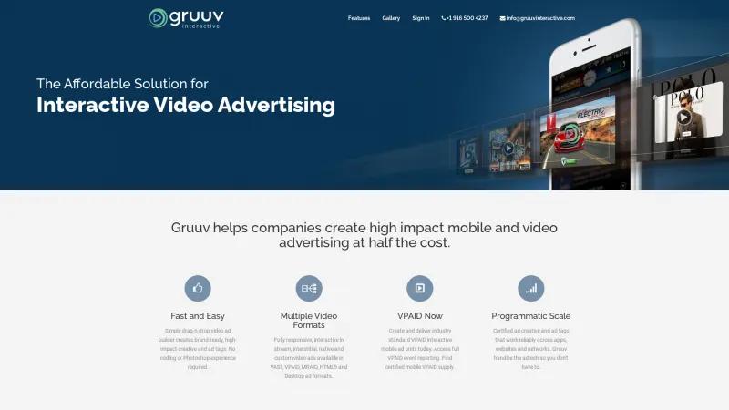 Homepage of Gruuv Interactive