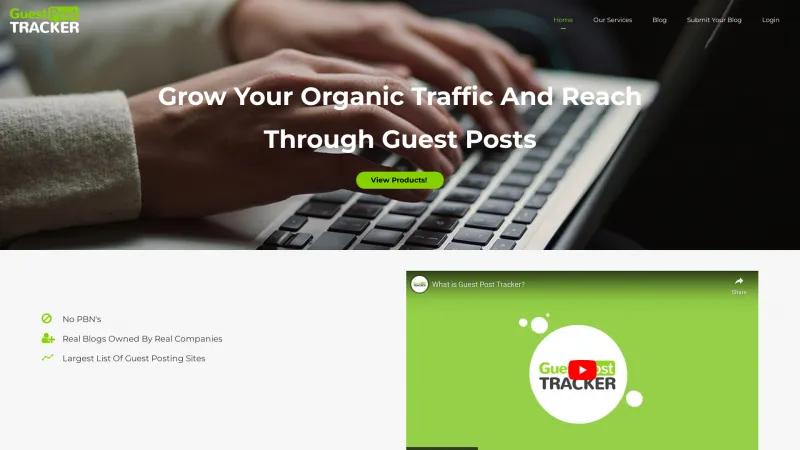 Homepage of Guest Post Tracker