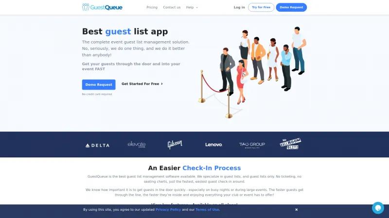 Homepage of GuestQueue