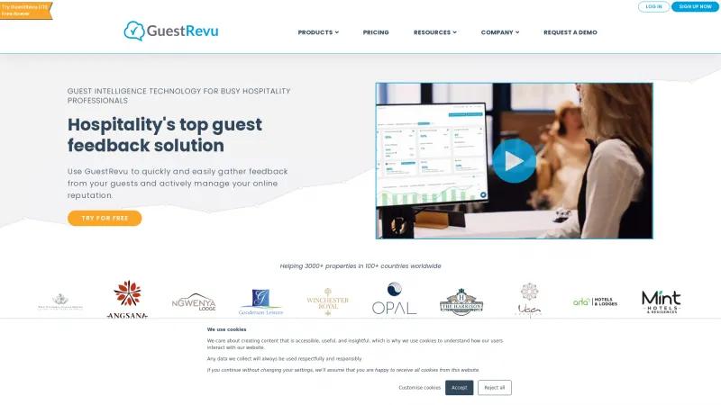 Homepage of GuestRevu